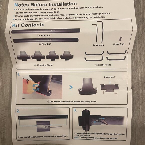 Roof Cross Racks for Subaru Outback Wilderness Deepace NY-SLR14 - Picture 10 of 10